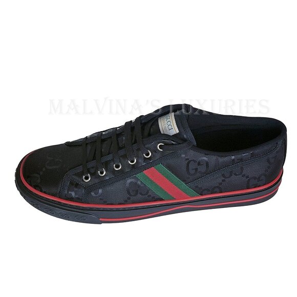 GUCCI MENS SNEAKERS OFF THE GRID TENNIS 1977 LOGO WEB ECONYL SHOES sz 12 12.5 US - Picture 5 of 15